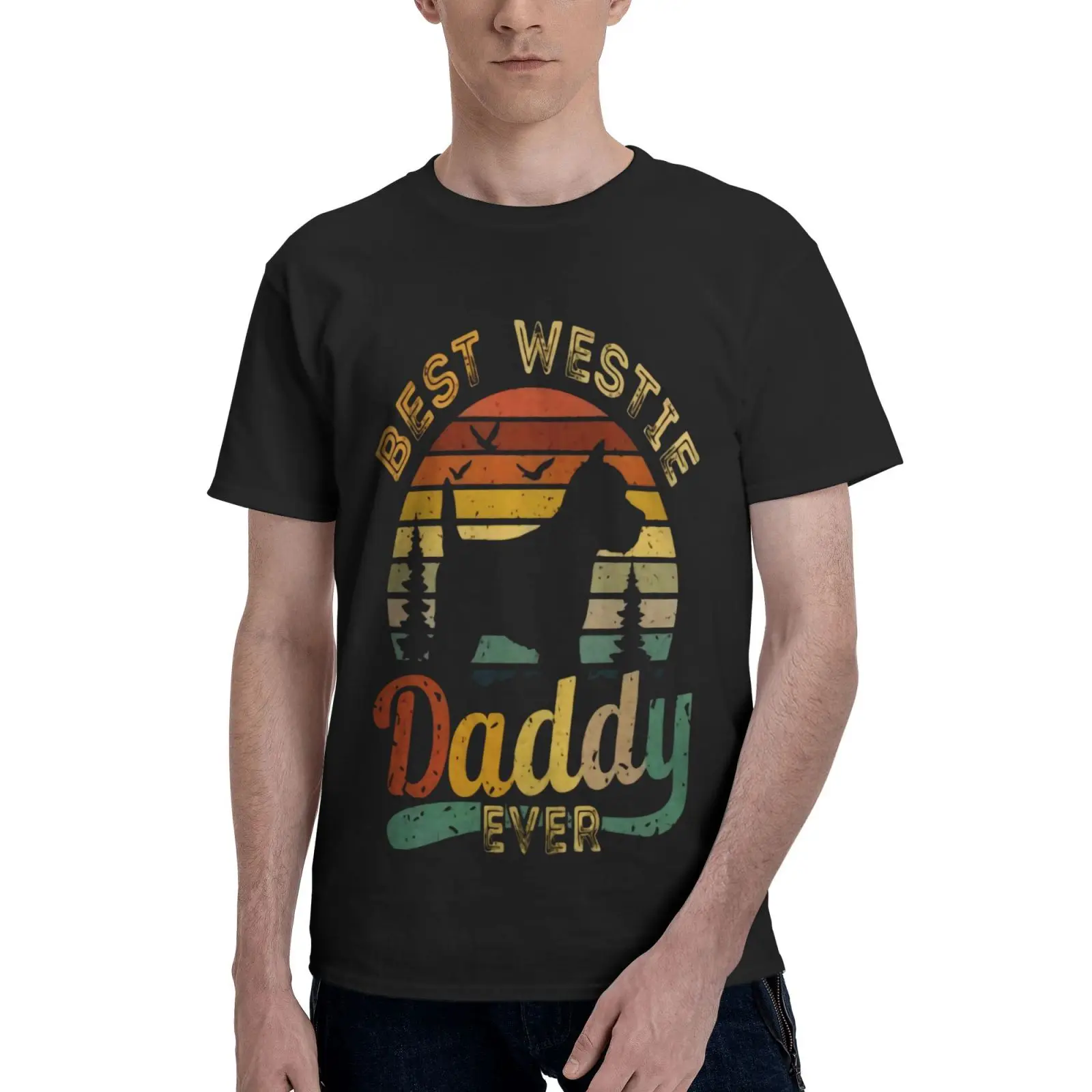 

Best West Highland Terrier Daddy Ever Men T-Shirt T Shirt Women Anime T-Shirt Mens Clothes Blouse Men's T-Shirt Shirts For Men