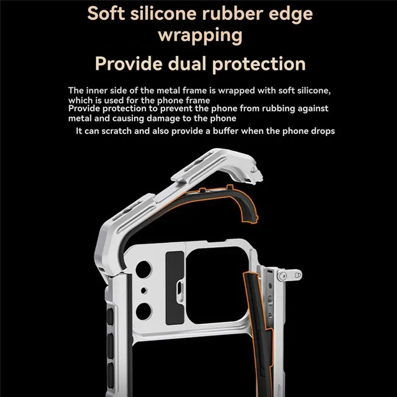 Фото ABFN-Quick Release Video Rig Metal Cage Phone Stabilizer Expansion Accessories Pro Max №2