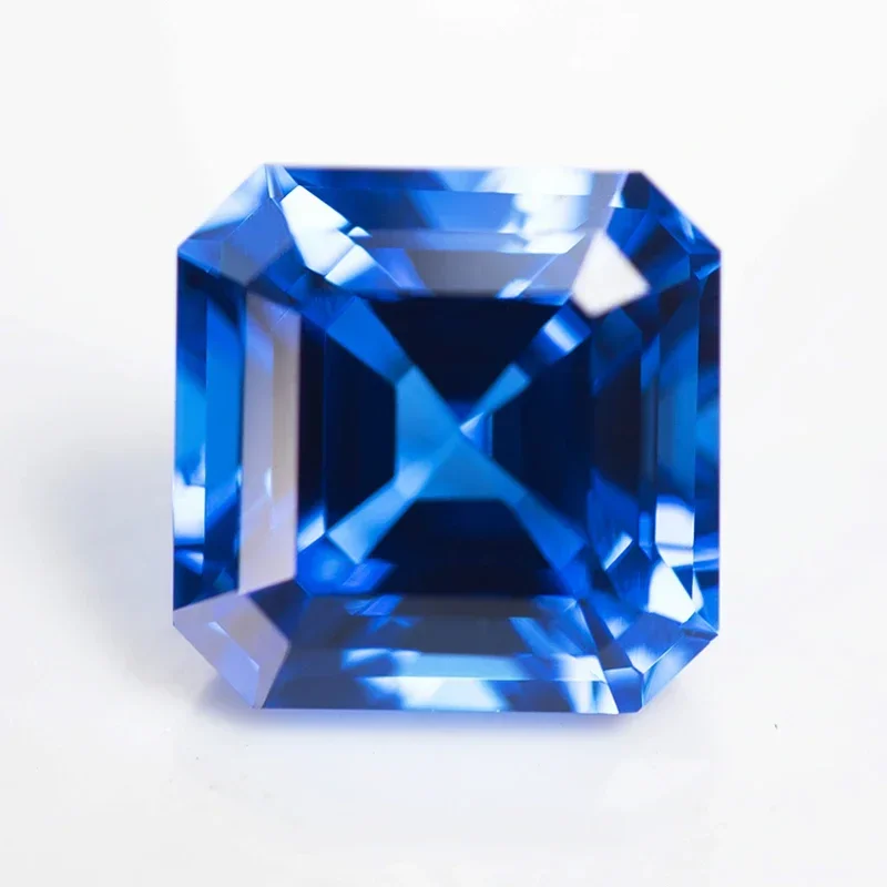 Лабораторная выращенная кобальтовая шпинель квадратная огранка Asscher VVS1 подвески