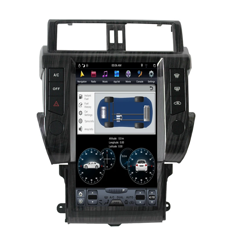 Автомобильное радио Qualcomm Snapdragon 665 Android 11 для Toyota Land Cruiser Prado 150 2014 2015 2016 2017 GPS Carplay