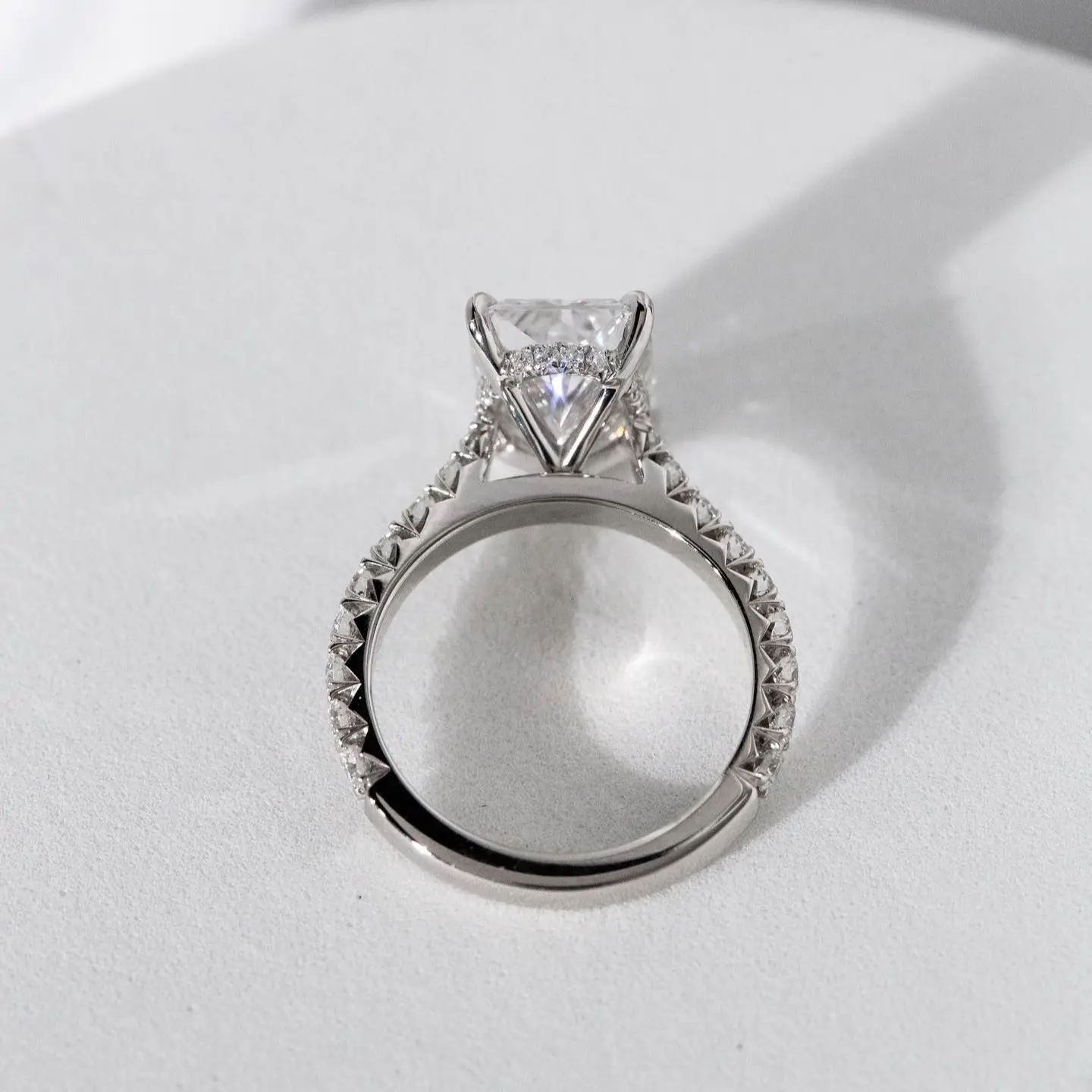 JOVOVASMILE Moissanite Engagement Ring 4 Carat Radiant Cut 18k White Gold Jewelry For Woman Wedding Gift lover