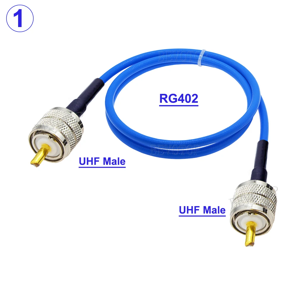Фото 1 шт. RG402 PL259 UHF штекер-штекер/штекер-гнездо 50 Ом, высокочастотный полугибкий коаксиальный кабель с низкими потерями, 10 см-30 м №2