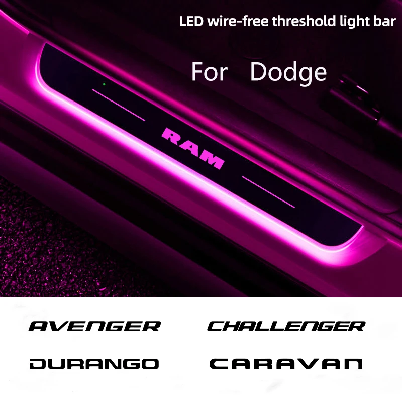 

Car LED Welcome Pedal Plate, Door Threshold Light, Dodge RMGER, Decent ber, Caravan, Challenger, GER DART, DURANGO Chain, Urney