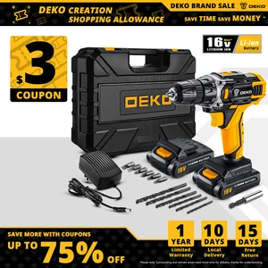 Беспроводная Дрель DEKO, мощный мини-шуруповерт 16 В с литий-ионным аккумулятором DC для деревообработки