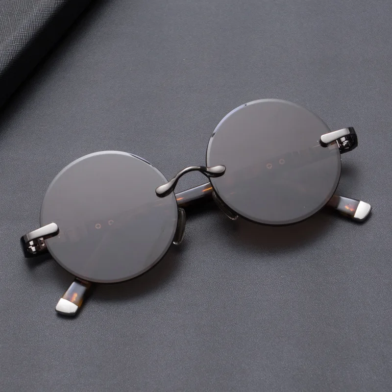 

Rimless Crystal Glass Sunglasses Man Luxury Natural Stone Sun Glasses Woman Round Goggles Vintage Acetate Anti Scratch UV400