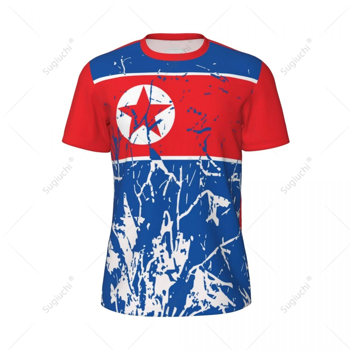 Эксклюзивный дизайн северокорейский флаг с 3D-принтом Мужская футболка для бега