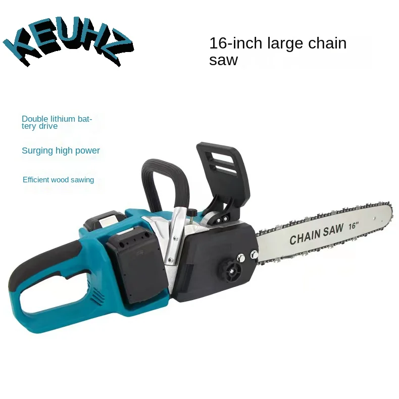 

Keuhz 16 inch double lithium battery electric brushless electric chain saw sawing electric logging wood saw Makita battery