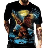 soaring eagle 3d print mens t shirt o neck short sleeve animal funny graphic streetwear summer loose male oversized tops tees