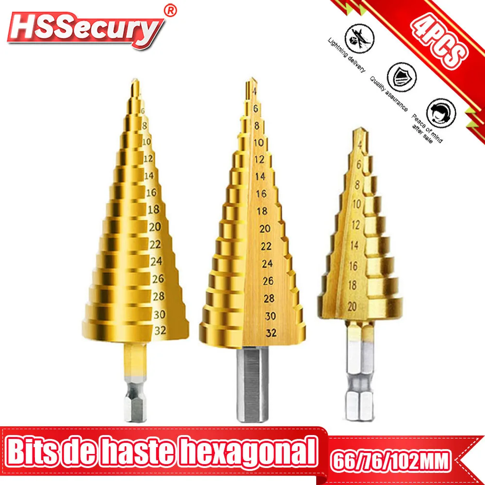 

Металлические сверла для дерева, быстрорежущая сталь, ступенчатое сверло с прямым пазом, конусное сверло с титановым покрытием, Деревообрабатывающие инструменты 3-12 мм, 4-12 мм, 4-20 мм