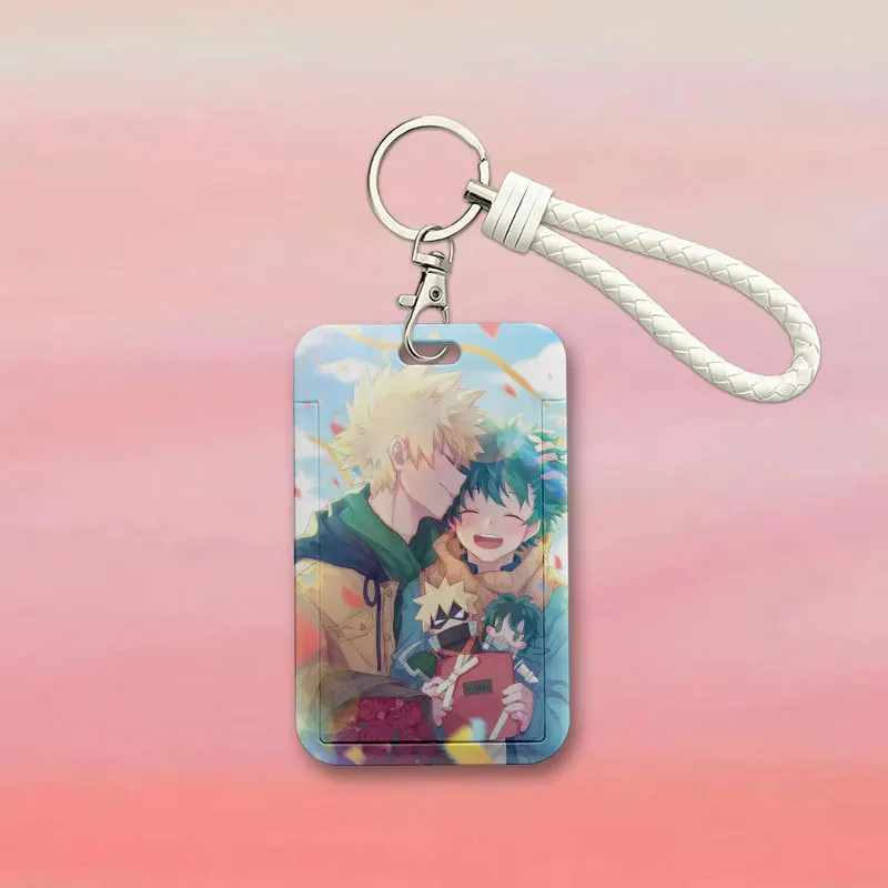 2023 New 110*70mm Japanese Anime My Hero Academia Lanyard ID Card Badge Holder with Keychain Keyring Gift