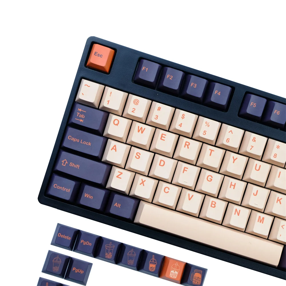 142 клавиши GMK Thai Tea Clone Keycap Cherry Profile Премиум PBT Наборы DYE Subbed для Outemu TTC Крестовые
