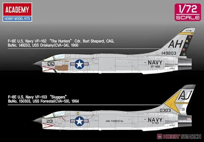 Академия AC12521 1/72 USN F-8E VF-162 Комплект модели Охотники