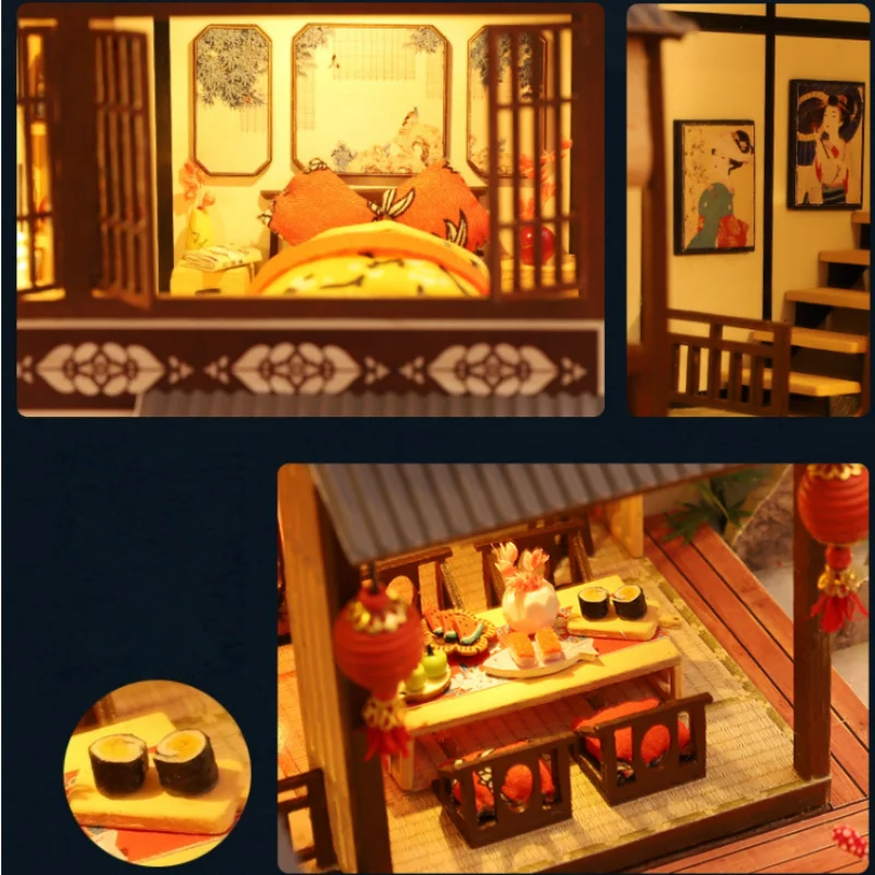 Фото OUZEY Oriental Forest Retreat DIY, 3D деревянный дом-чердак, большая винтажная модель для подростков №4
