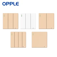 opple safety socket wall switch 1 way 2 3 4 gang push onoff fireproof golden white us eu standard ac for home hotel