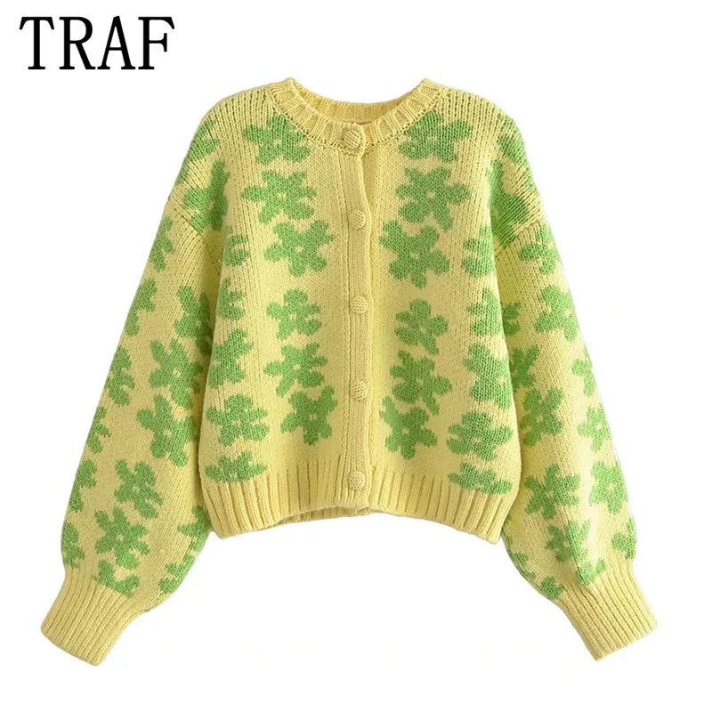 

Женский жаккардовый Кардиган с длинным рукавом, на пуговицах