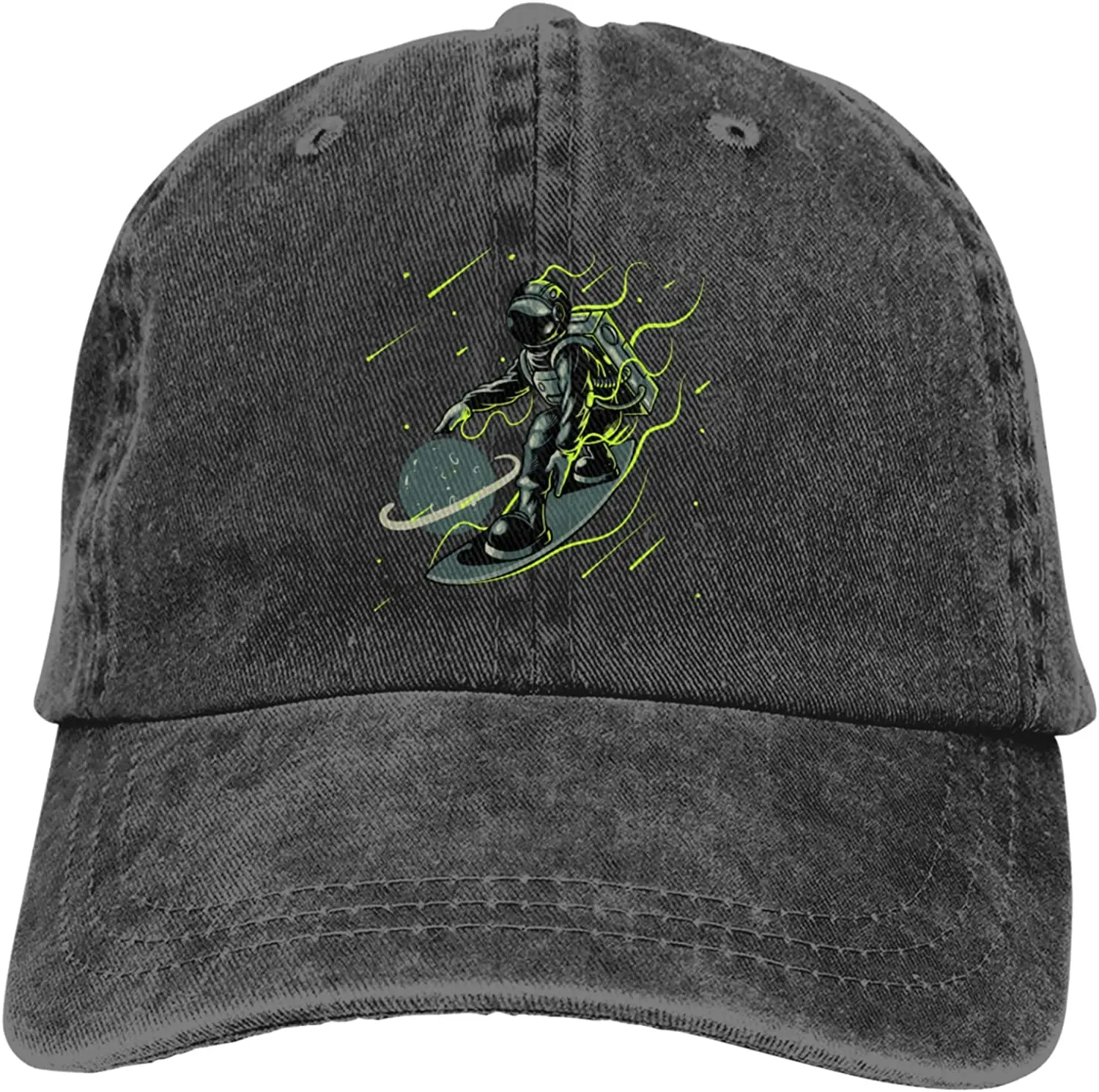 

Space Surfer Astronaut Baseball Caps Unisex Cowboy Hat Casquette Cap Vintage Adjustable Fashion Black