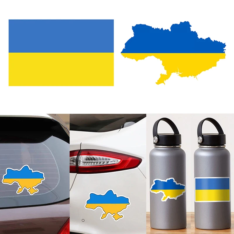 

Наклейка с картой для фанатов украинского Кубка Европы украинский Флаг Индивидуальные украшения Наклейка с украинским флагом автомобильн...