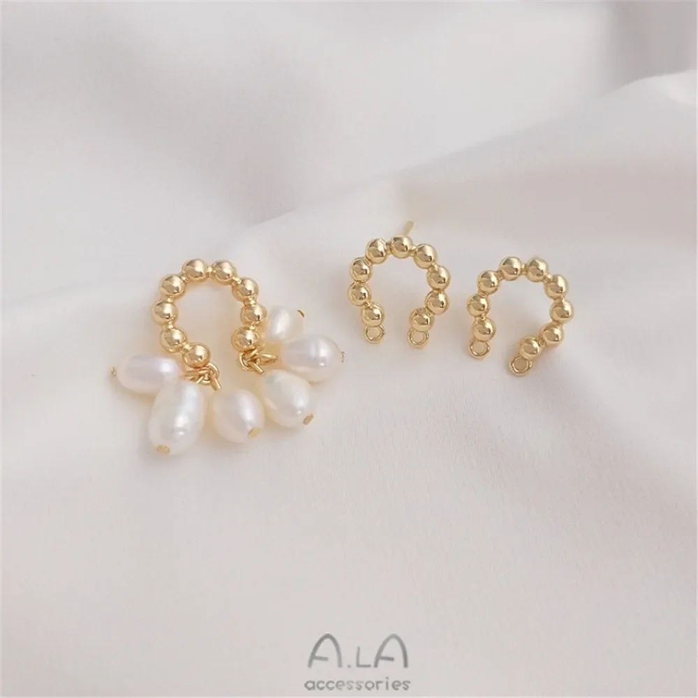 Серьги из серебра 925 пробы с круглыми бусинами C двойные висячие геометрические