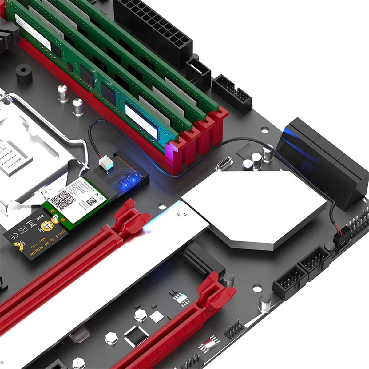 Плата адаптера M.2 NGFF A + E Key WiFi/Bluetooth на M для Intel AX200/AX201/AX210