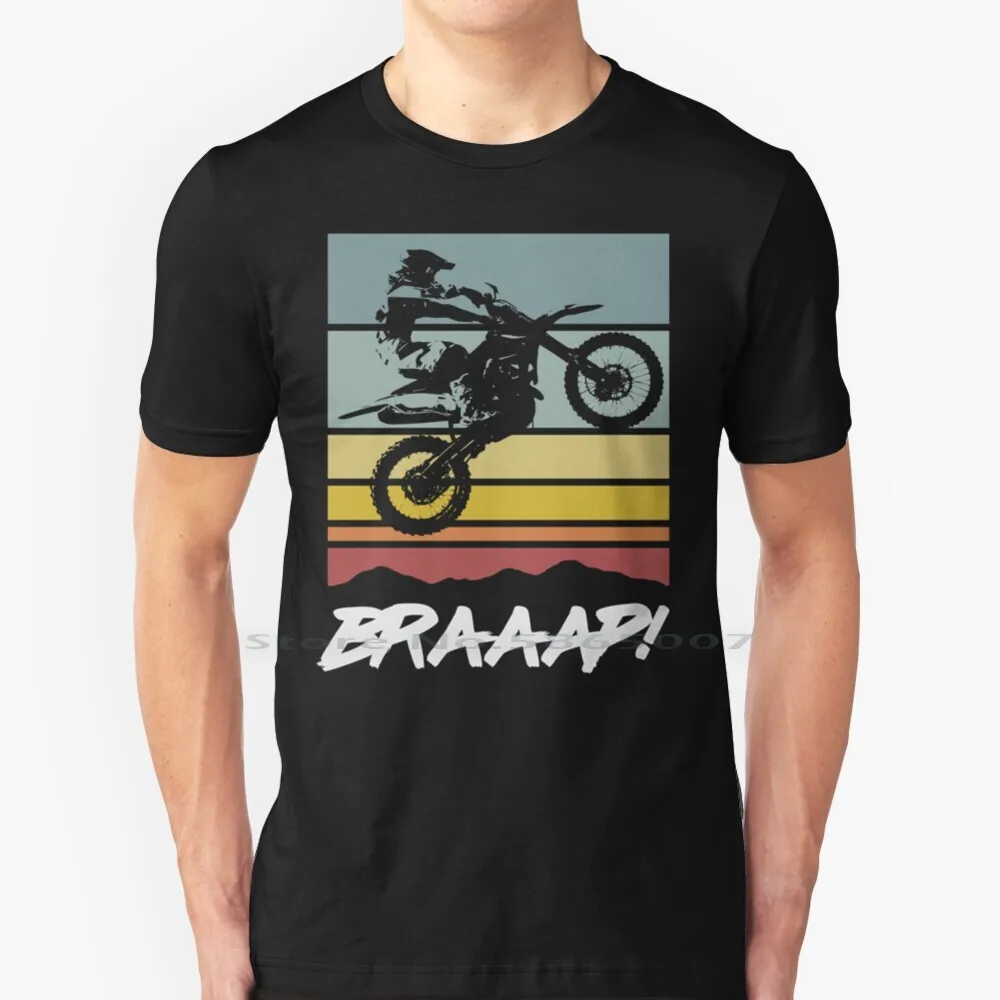 

Винтажная забавная футболка для мотокросса Braap-Braaap, 100% хлопок