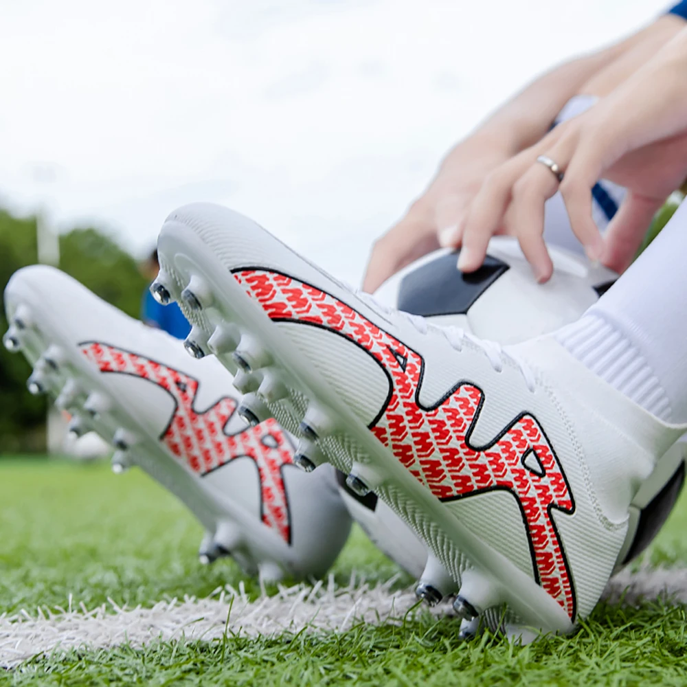 Man's Soccer Shoes Adult Kid TF/FG Outsole Non-Slip Unisex Football Cleats Outdoor Lawn Breathable Sneakers 32-45