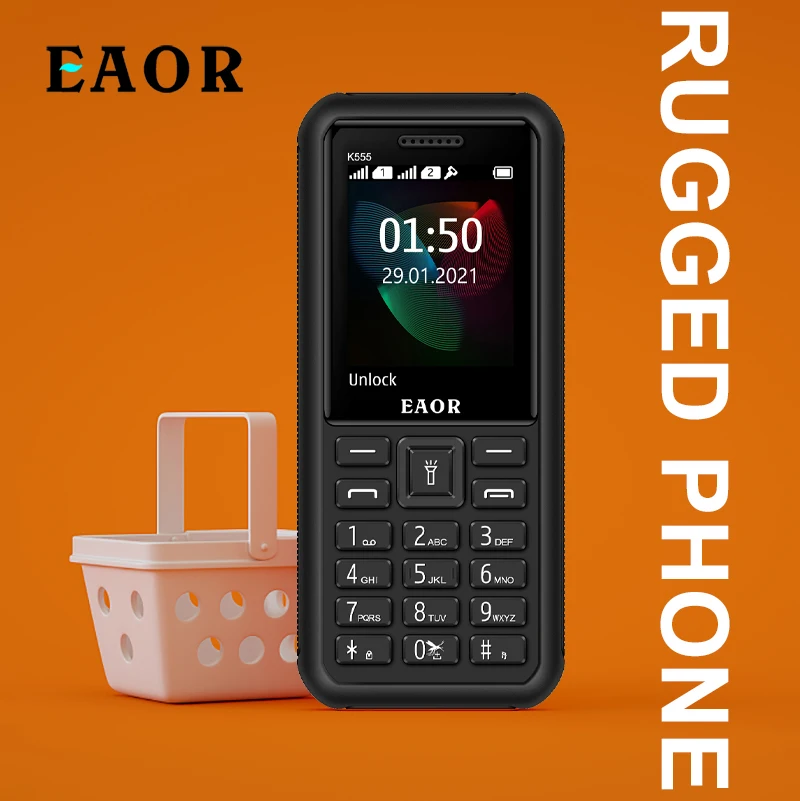 

EAOR Dual SIM Rugged Phone IP67 Water/Drop-proof Bar Phone Keypad Phone 2500mAh Long Standby with Mosquito Repellent Lamp Torch