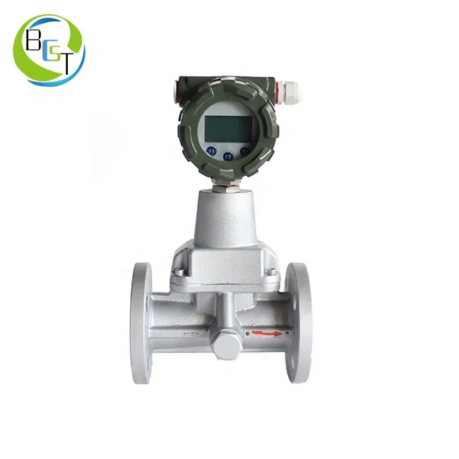 

Vortex procession gas flow meter with real-time data storage function