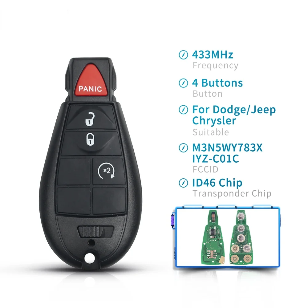 

Dandkey умный дистанционный ключ 433 МГц для Dodge Grand Caravan Journey 2008 2009 2010 2011 2012 2013 M3N5WY783X Fob 2/3/4/5/6/7 кнопки