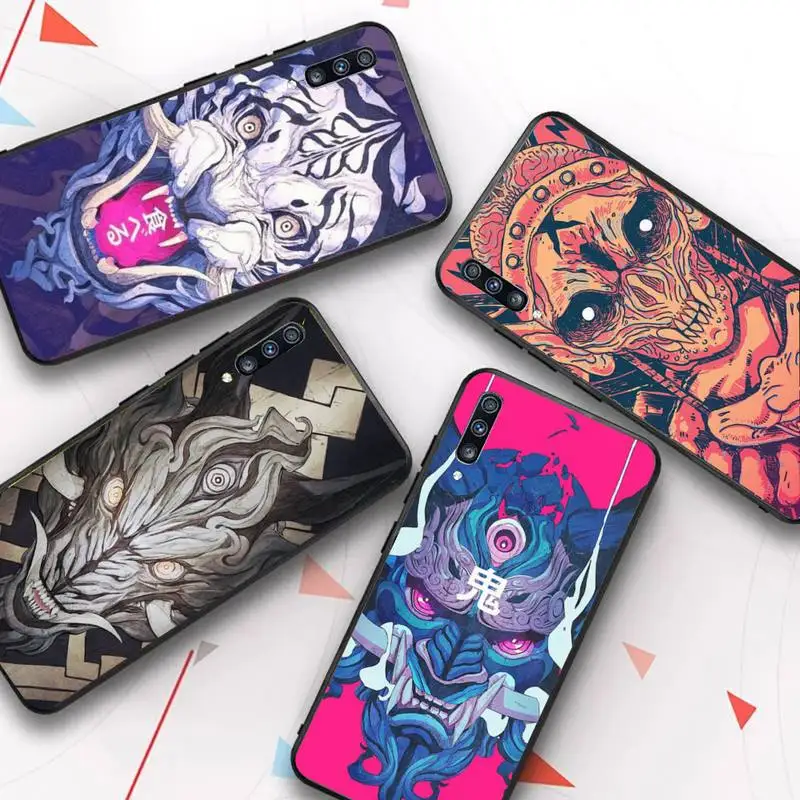 

Samurai Oni Mask Phone Case for Redmi 8 9 9A for Samsung J5 J6 Note9 for Huawei NOVA3E Mate20lite cover