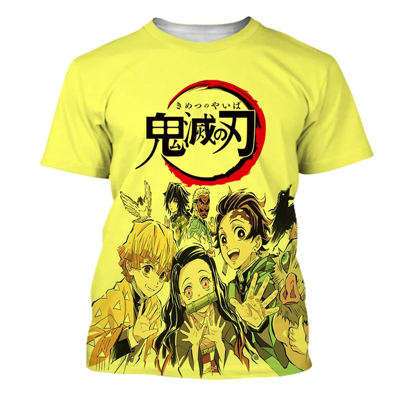 

Children Demon Slayer Funny Cartoon T Shirt Boy Fashion Kimetsu No Yaiba T-shirt Graphic Japanese Anime Tshirt Hip Hop Top Tees
