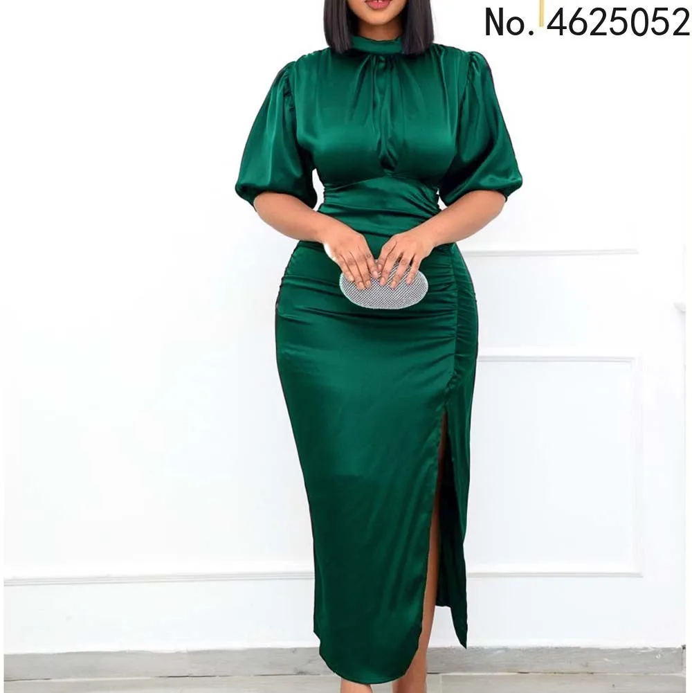 

Plus Size Evening Party Dresses Women African Bodycon Sexy Dinner Gown 2022 Summer Ruffles Luxury Dubai Abaya Kaftan Maxi Dress