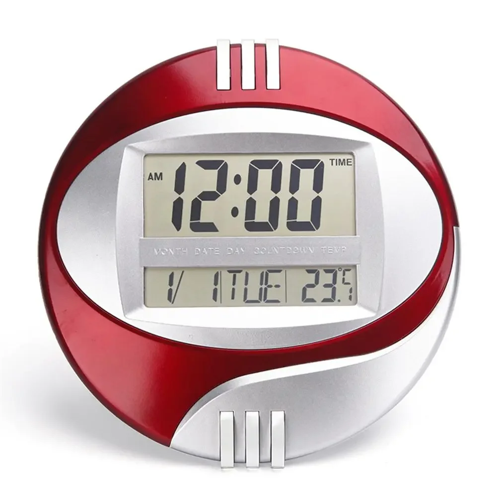 

NEW Temperature Display Digital Wall Electronic Clock Calendar LED Bracket Watch Mute Of Home Office Decoration Dropshipping