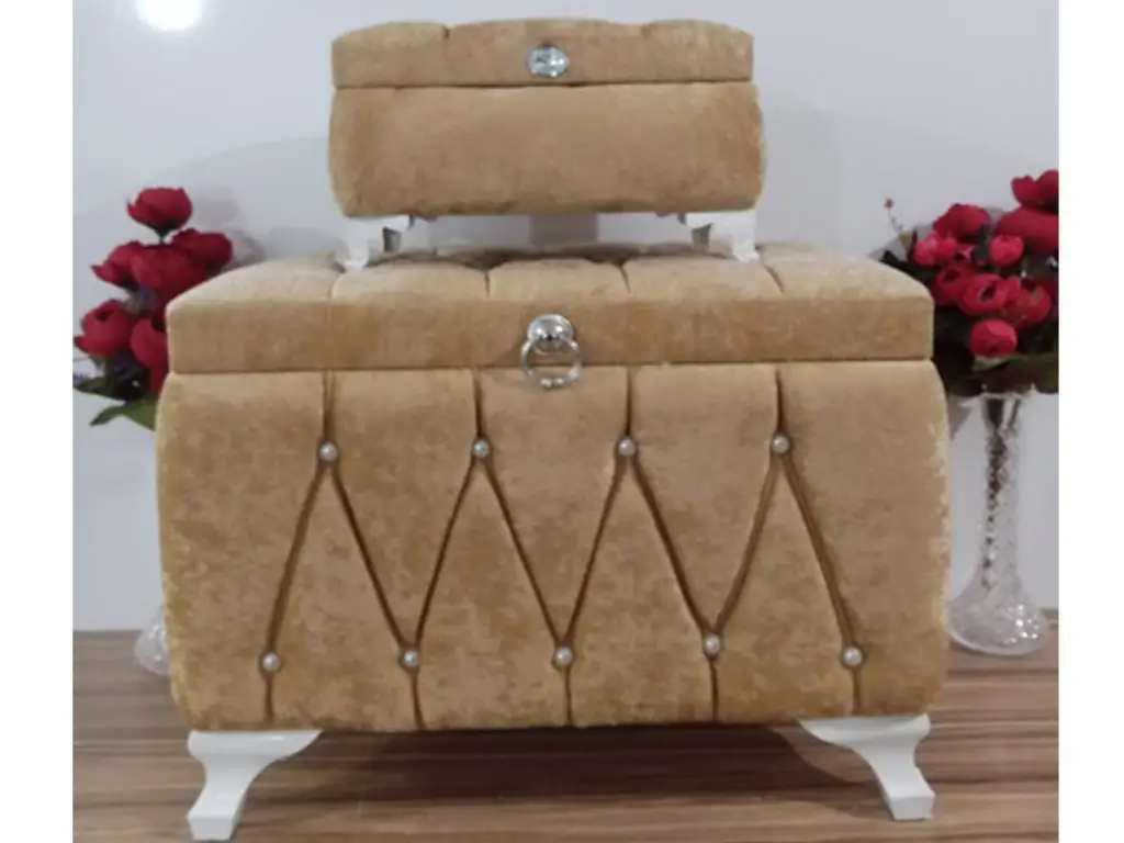 

Sandra Yarmalı Square 2 Li Dower chest Gold
