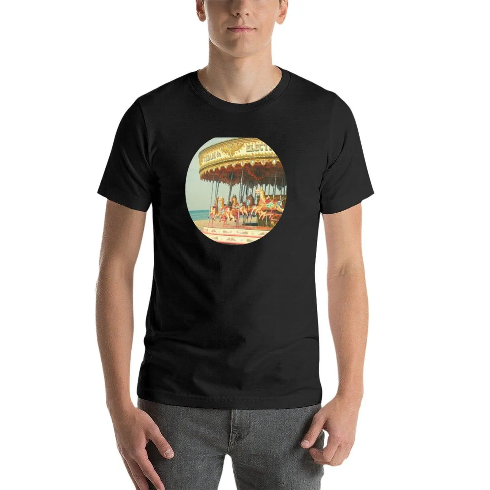 Мужская летняя футболка с принтом в виде морской карусели