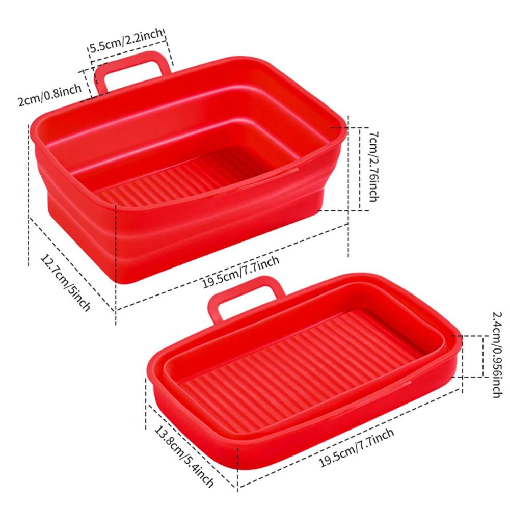 

AirFryer Silicone Pot Pan Oven Baking Tray Fried Pizza Chicken Basket Mat Round Rectangular Replace Air Fryers Grill Pan Accesso