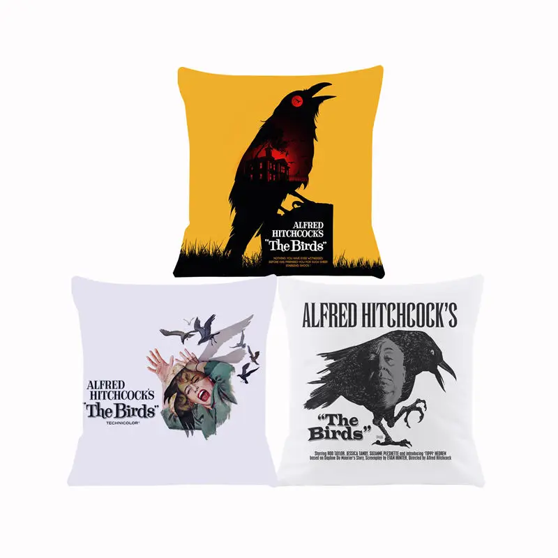 

Horror Movie The Birds Cushion Cover for Sofa Pillow Case Cover Seat Car Throw Pillowcase 45X45cm For Home Decorative SJ-570