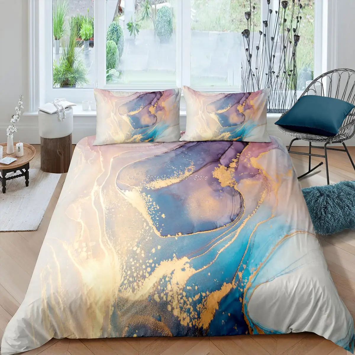

Home Textiles Luxury 3D Marble Print Duvet Cover Set 2/3 Pcs Pillowcase Kids Bedding Set AU/EU/UK/US Queen and King Size