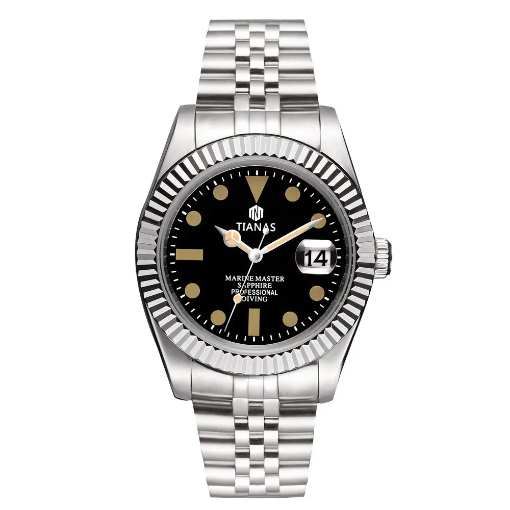

Часы TIANAS мужские с сапфировым стеклом, браслет из нержавеющей стали 316L, водонепроницаемость 50 метров, наручные