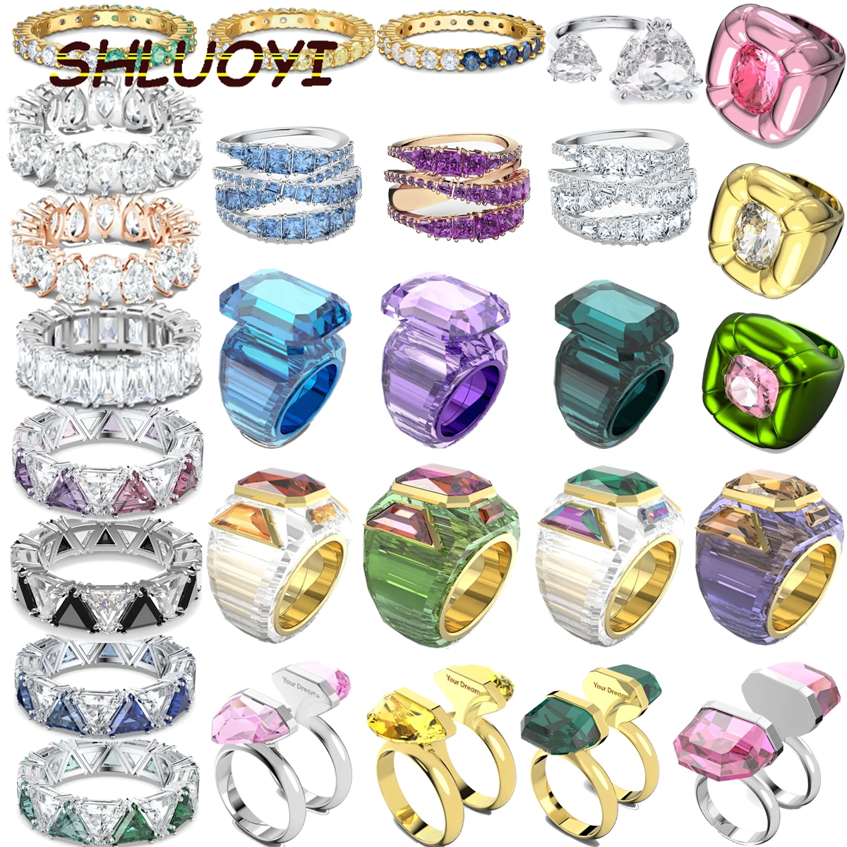 

Original 2023 SWA Fine Jewelry High Quality 1:1 Austrian Crystal New Charming Twisted Geometric Ladies Exquisite Rings Romantic