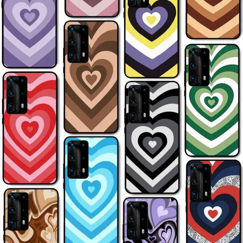 

Heart Circle Phone Case for Huawei P30 P 40 20 10 8 9 lite pro plus smart 2019 coque
