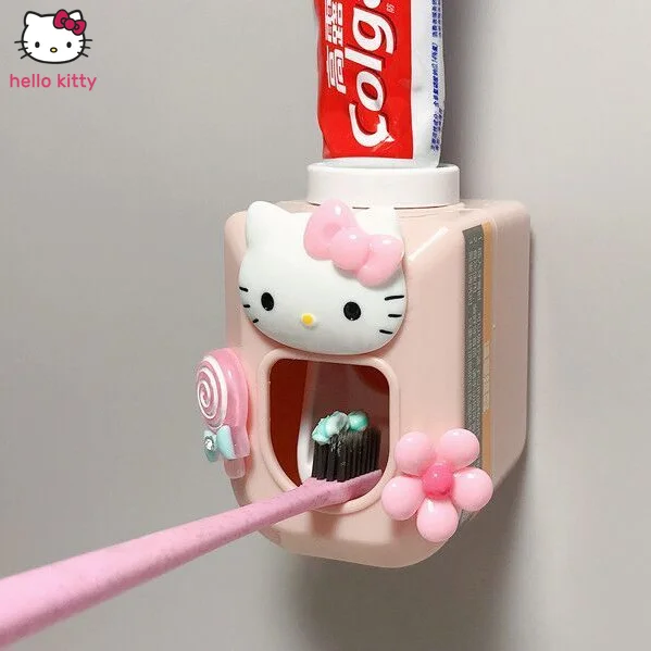 

Настенный автоматический дозатор зубной пасты Hello Kitty, милый детский дозатор зубной пасты, подарок для детей