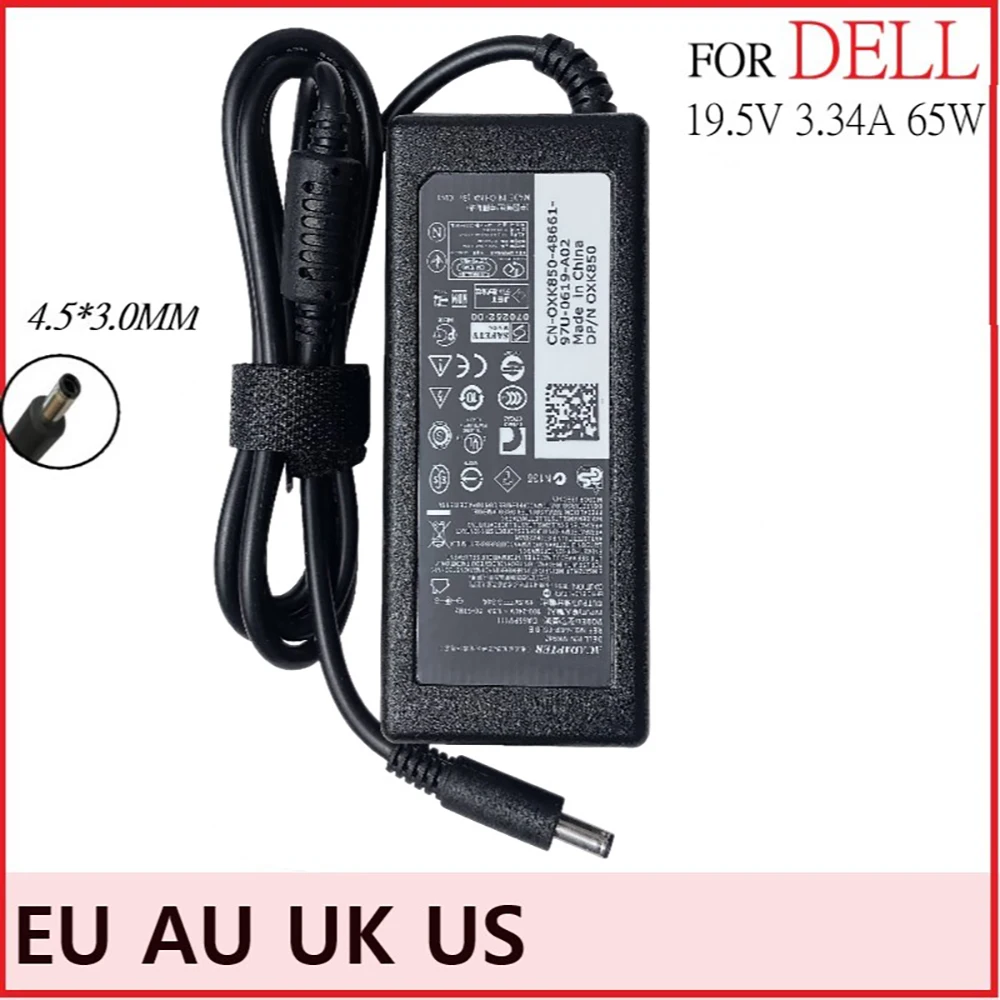 Laptop AC Power Charger Adapter 65W 19.5V 3.34A Power Supply Charger for Dell Inspiron 15 5558 3558 3551 3552 5551 5559