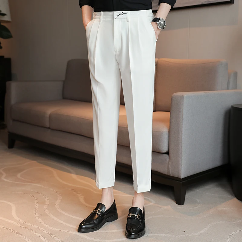 2023 Новые 3-цветные эластичные повседневные укороченные брюки с вышивкой на талии