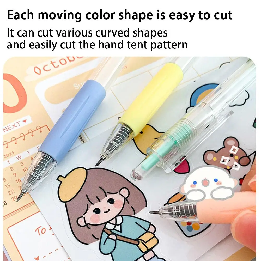 

Pen-shaped Paper Cutting Engraved Mini Portable Handicraft Cartoon Envelope Pattern Packaging Paper Knife Box Student Cutti W8F2