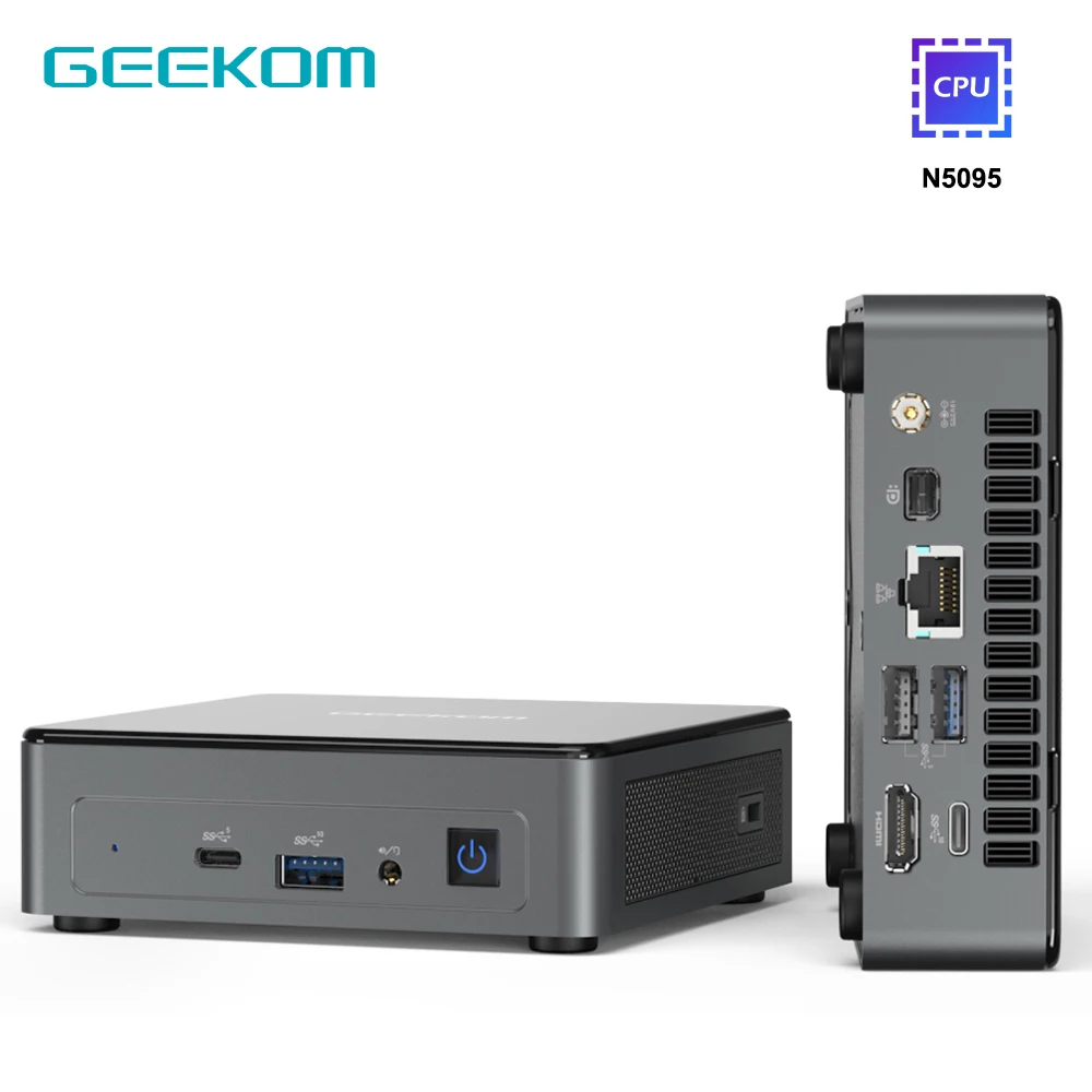 GEEKOM Mini PC Mini Air 11 Mini Computer with 11th Gen N5095 (Up to 2.9 GHz) Dual DDR4 Win 11 Pro HDMI/Type-C/Wifi5/BT4.2