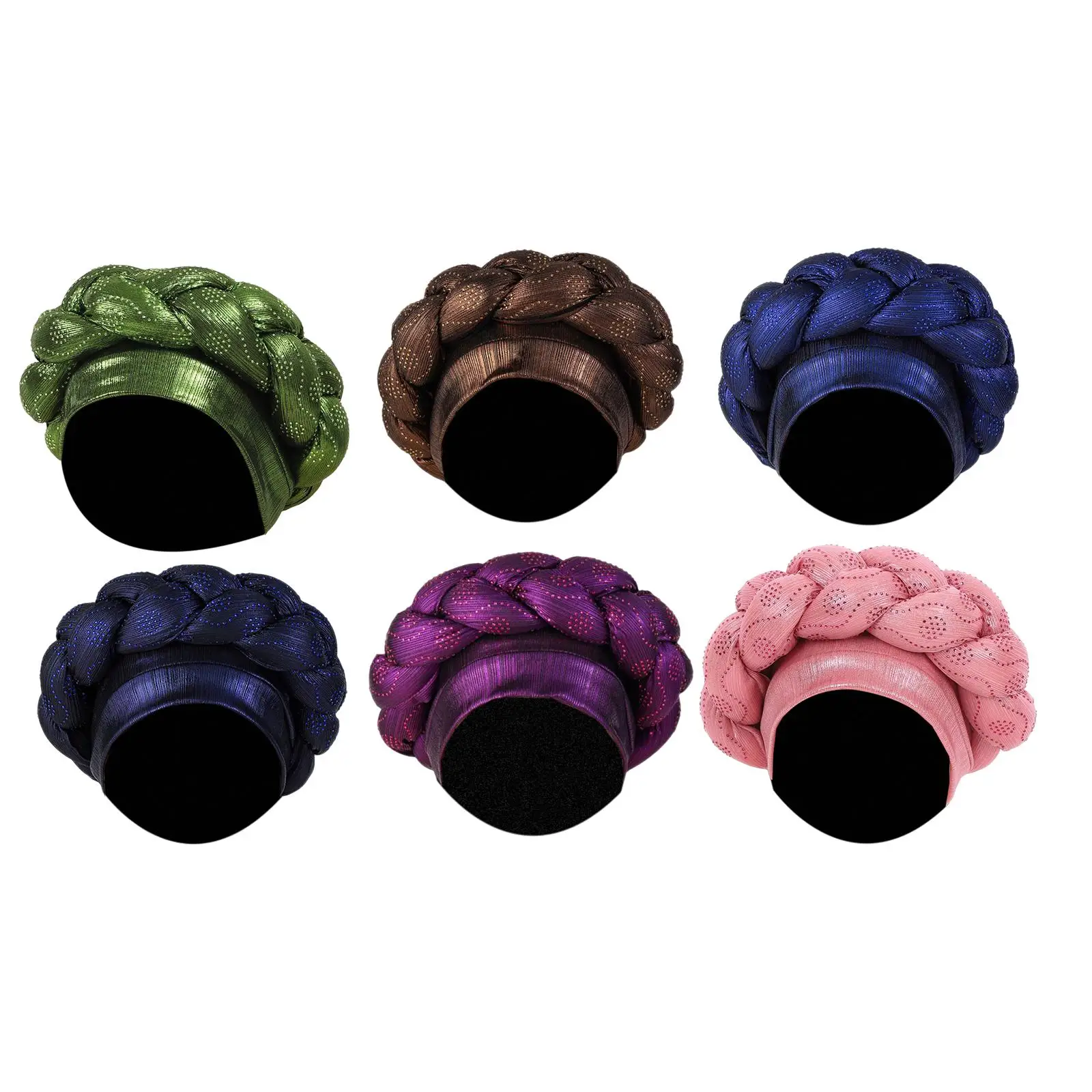 

Rhinestones Head Scarf Headwear Bonnet Hijab Hat African Turban Head Wraps Women Beanie Cap for Festival Wet Hairs Lady Sleeping
