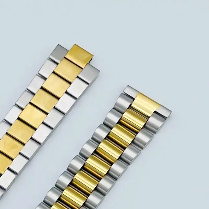 18mm 20mm 22mm Stainless Steel President Curved Straight  End Watch Band Strap Bracelet Fit For SKX Citiz Watch