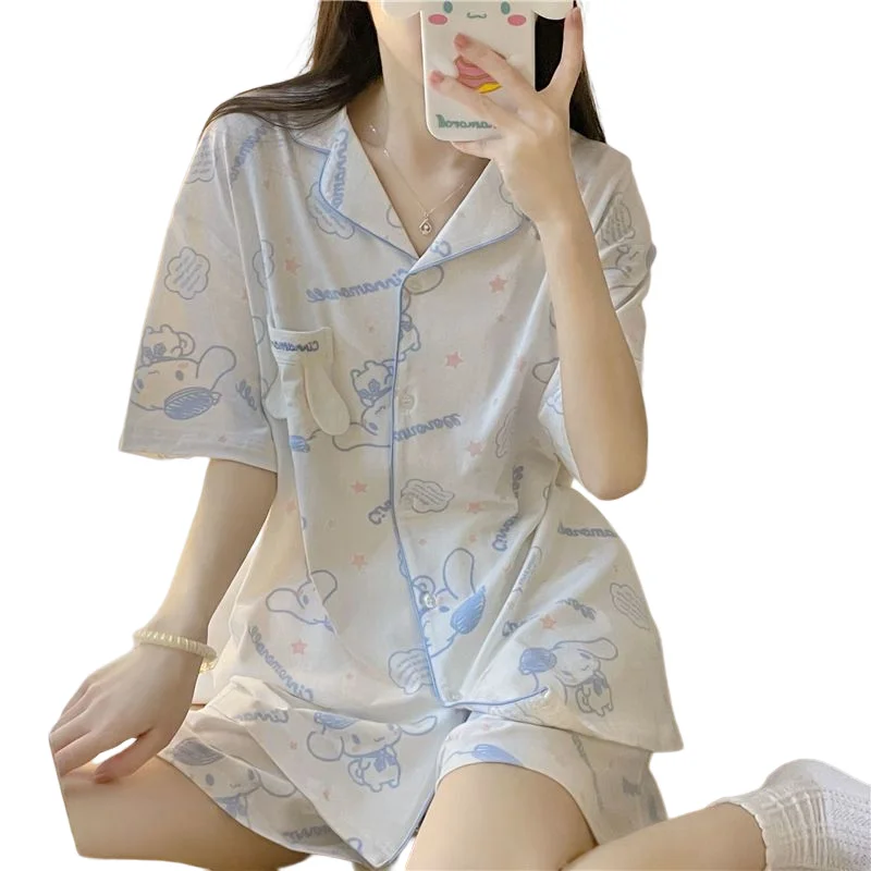 

Sanrio series summer pajamas cinnamoroll women's summer Ins style high-value anime cute casual new home clothes
