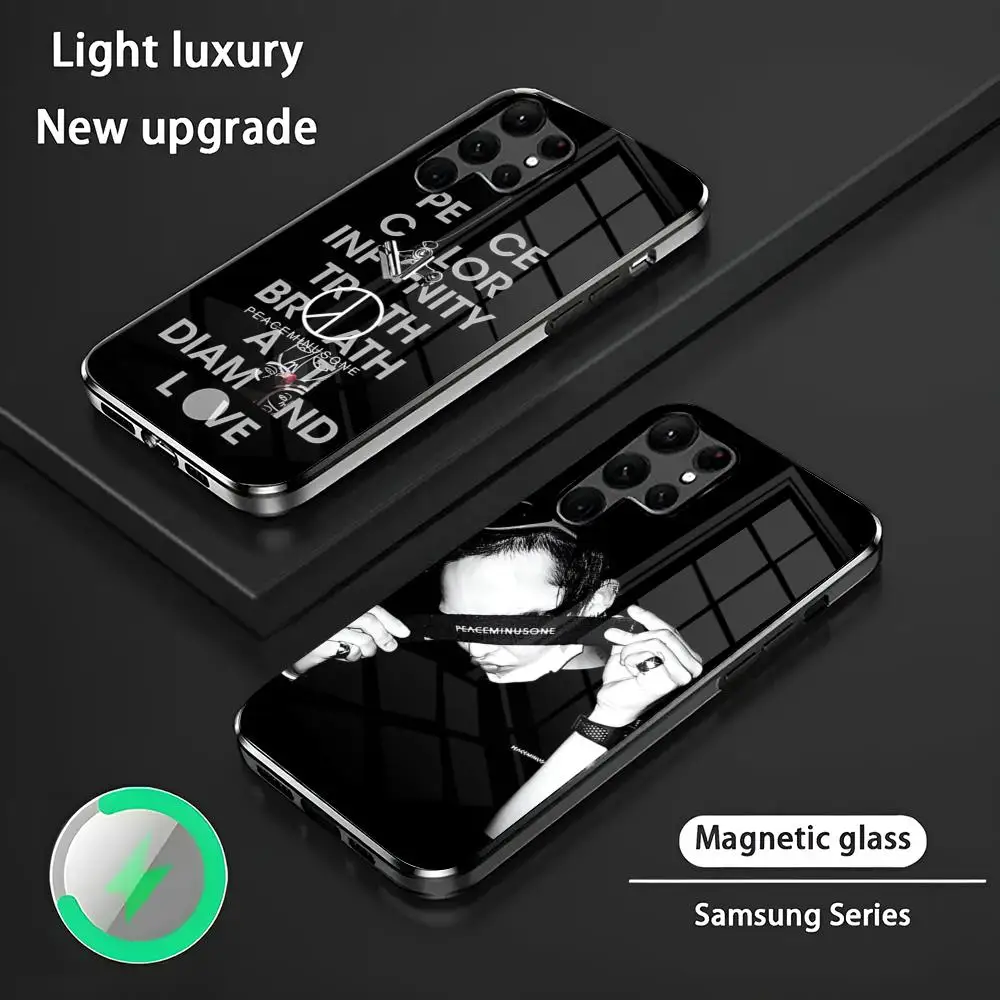 Модный чехол для телефона P-Peaceminusone Samsung S 25 S24 S23 S22 S21 S20 Plus Ultra Note20 стеклянный