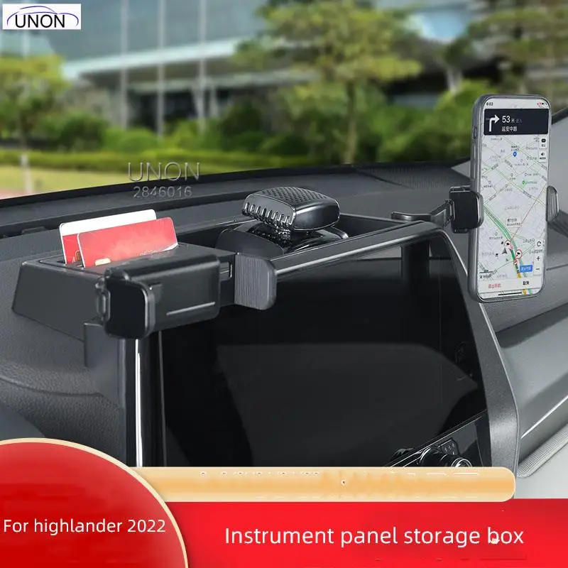 

For Toyota Highlander 2022 Instrument Desk Store Content Box To Receive Box Electric Cell Phone Support